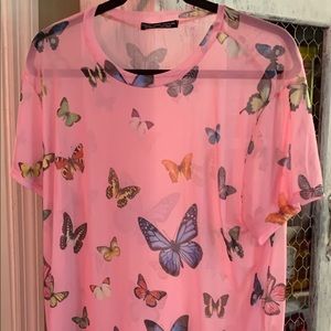 Butterfly sheer sheath dress